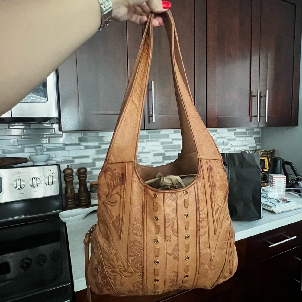 Boho Western Cabin Creek Leather Shoulder Bag